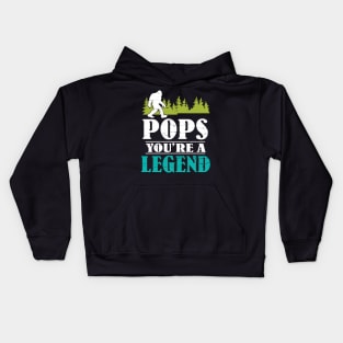 Pops Bigfoot You're A Legend Happy Father Parent Summer Independence Summer Day Vintage Retro Kids Hoodie